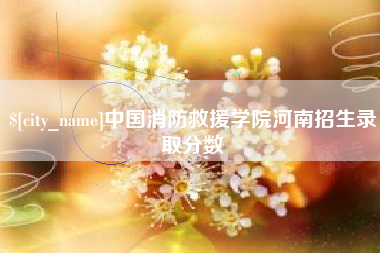 扬州中国消防救援学院河南招生录取分数