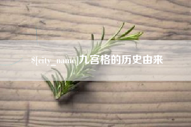 扬州九宫格的历史由来