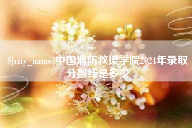 扬州中国消防救援学院2024年录取分数线是多少