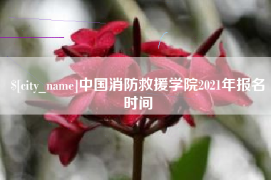 扬州中国消防救援学院2021年报名时间