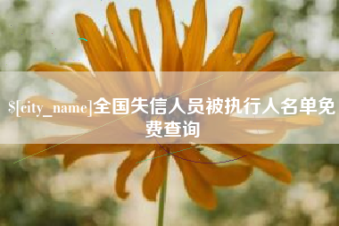 扬州全国失信人员被执行人名单免费查询