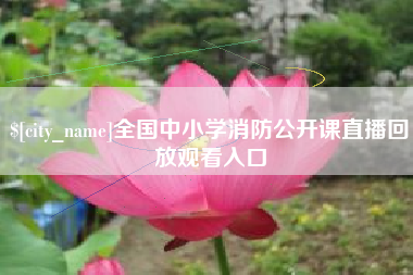 扬州全国中小学消防公开课直播回放观看入口