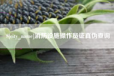 扬州消防设施操作员证真伪查询