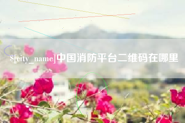 扬州中国消防平台二维码在哪里