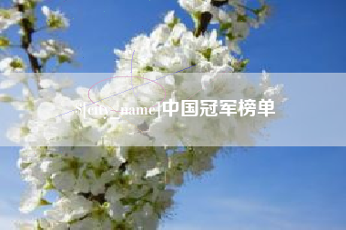 扬州中国冠军榜单