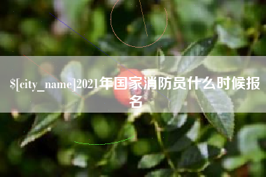 扬州2021年国家消防员什么时候报名