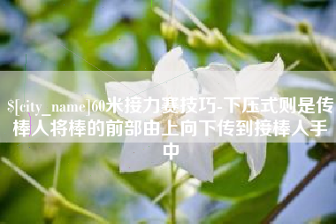 扬州60米接力赛技巧-下压式则是传棒人将棒的前部由上向下传到接棒人手中