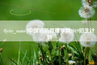 扬州中国消防救援学院2019招生计划